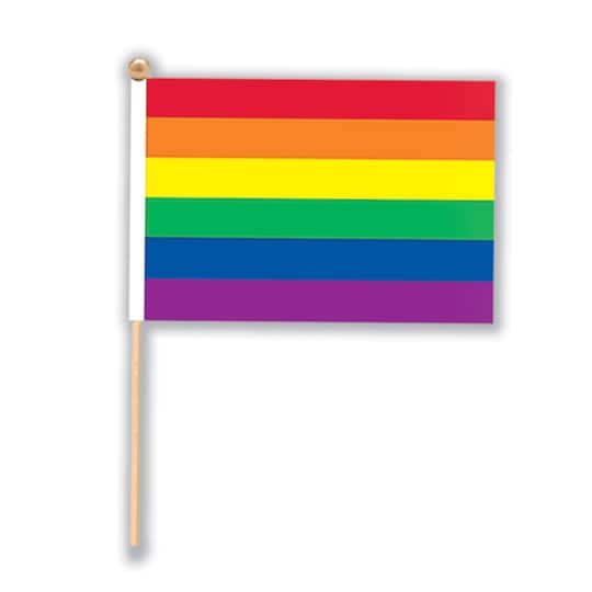 Beistle 4" x 6" Rainbow Fabric Flags, 12ct.